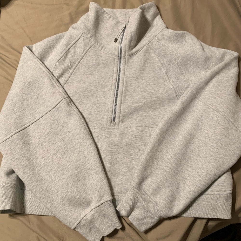 Scuba cropped oversized half zip